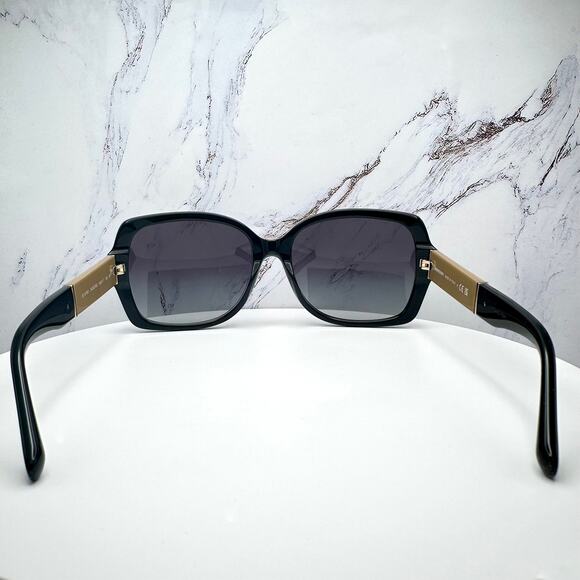New Burberry Sunglasses Black Square Frames Checkered Arms Gradient BURBERRY